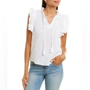 Nanette Women's Cotton ruffle sleeve top XS